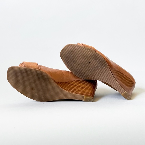 Nine West Peep Toe Leather Wedges - Picture 6 of 7